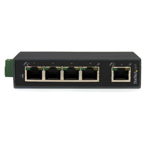 Bild von StarTech.com Industrieller 5 Port Ethernet Switch zur DIN-Schienen Montage