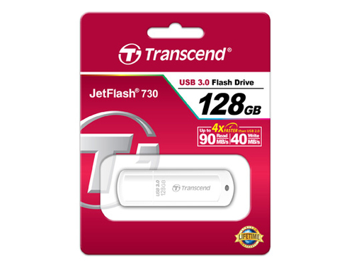 Bild von Transcend JetFlash TS128GJF730 USB-Stick 128 GB USB Typ-A 3.2 Gen 1 (3.1 Gen 1) Weiß