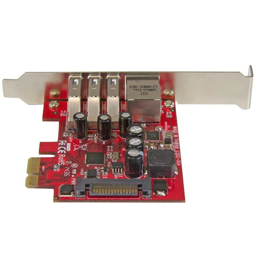 Bild von StarTech.com 3 Port PCI Express USB 3.0 Karte mit Gigabit Ethernet