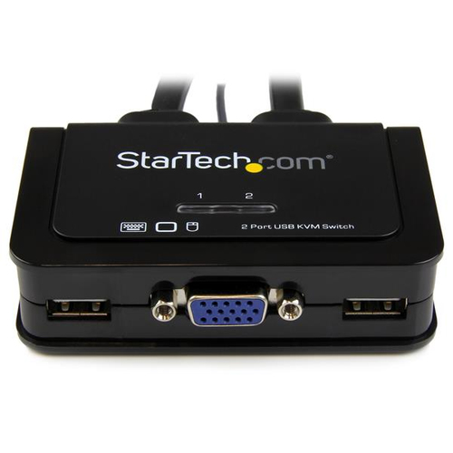 Bild von StarTech.com 2 Port VGA USB KVM Switch Kabel - VGA KVM Umschalter USB Powered mit Fernumschaltung