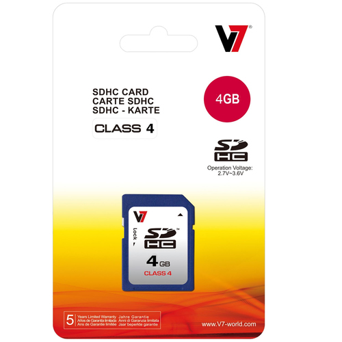 Bild von V7 SDHC Speicherkarte 4GB Class 4