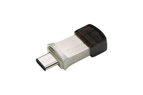 Bild von Transcend JetFlash 890 64GB USB-Stick USB Type-A / USB Type-C 3.2 Gen 1 (3.1 Gen 1) Schwarz, Silber