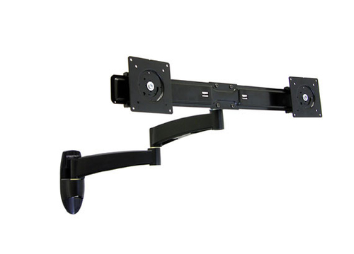 Bild von Ergotron 200 Series Dual Monitor Arm Flachbildschirm-Tischhalterung 55,9 cm (22&quot;) Wand Schwarz