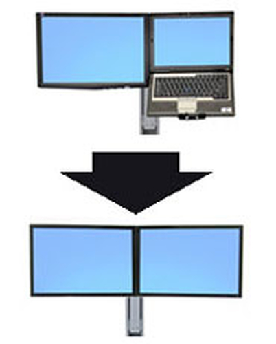 Bild von Ergotron WorkFit Convert-to-Dual Kit from LCD & Laptop Schwarz Metall