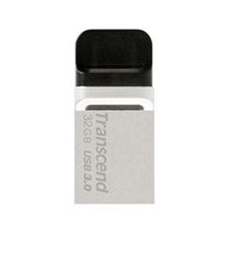 Bild von Transcend JetFlash 880 OTG 32GB USB-Stick USB Type-A / Micro-USB 3.2 Gen 1 (3.1 Gen 1) Schwarz, Silber