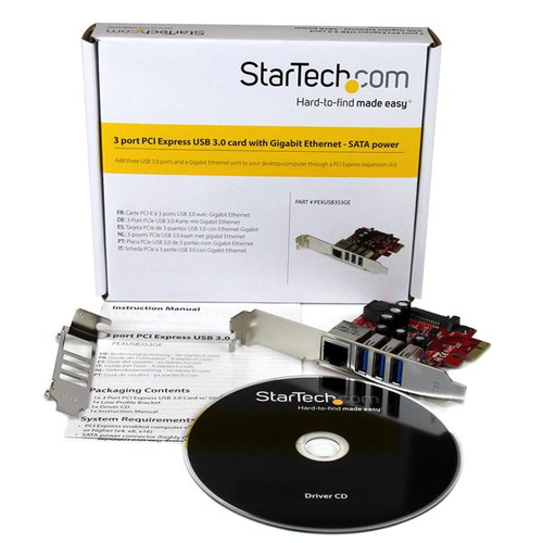 Bild von StarTech.com 3 Port PCI Express USB 3.0 Karte mit Gigabit Ethernet