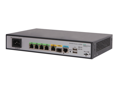 Bild von Hewlett Packard Enterprise MSR954 1GbE SFP 2GbE-WAN 4GbE-LAN CWv7 Kabelrouter Gigabit Ethernet Grau