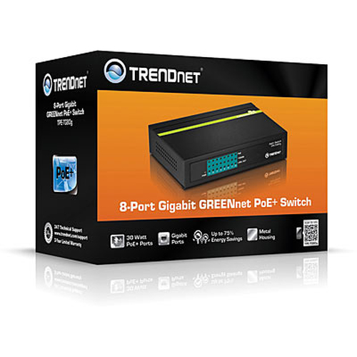 Bild von Trendnet TPE-TG80G Netzwerk-Switch Unmanaged Power over Ethernet (PoE) Schwarz