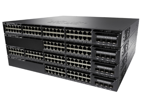 Bild von Cisco Catalyst WS-C3650-24PS-E Netzwerk-Switch Managed L3 Gigabit Ethernet (10/100/1000) Power over Ethernet (PoE) 1U Schwarz