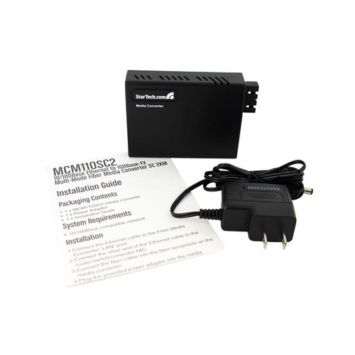 Bild von StarTech.com 10/100 Mbit/s Ethernet LWL / Glasfaser Multimode Medienkonverter SC 2km