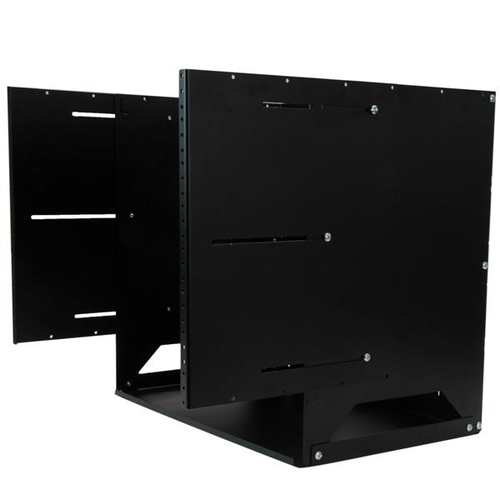 Bild von StarTech.com 2-Pfosten 8HE Open Frame Wandmontage Netzwerk-Rack mit Fachboden, Wandmontage Daten-Rack mit Einstellbarer Tiefe für AV/Computer/IT-Geräte, Kleines Wandmontage Schrank/Rack - TAA-konformes Serverrack