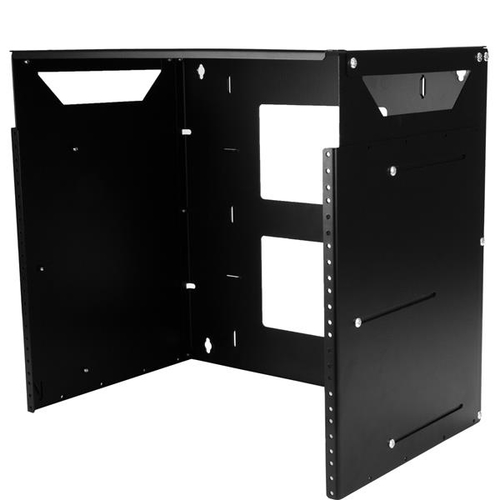 Bild von StarTech.com 2-Pfosten 8HE Open Frame Wandmontage Netzwerk-Rack mit Fachboden, Wandmontage Daten-Rack mit Einstellbarer Tiefe für AV/Computer/IT-Geräte, Kleines Wandmontage Schrank/Rack - TAA-konformes Serverrack