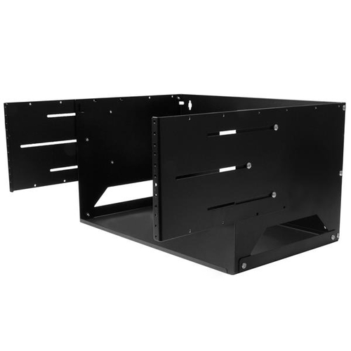 Bild von StarTech.com 2-Pfosten 4HE Open Frame Wandmontage Netzwerk-Rack mit Fachboden, Wandmontage Daten-Rack mit Einstellbarer Tiefe für AV/Computer/IT-Geräte, Kleines Wandmontage Schrank/Rack - TAA-konformes Serverrack