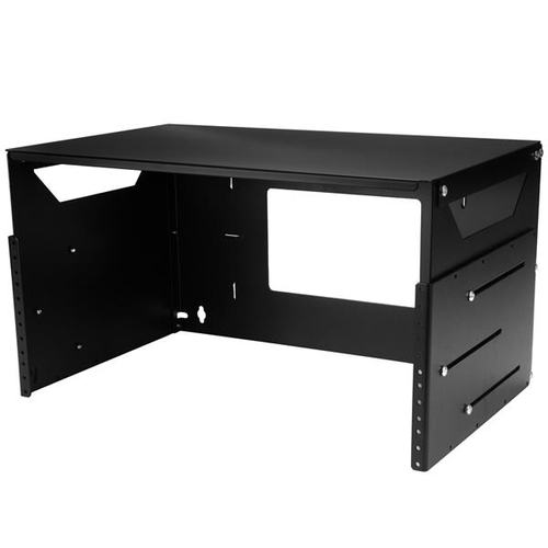 Bild von StarTech.com 2-Pfosten 4HE Open Frame Wandmontage Netzwerk-Rack mit Fachboden, Wandmontage Daten-Rack mit Einstellbarer Tiefe für AV/Computer/IT-Geräte, Kleines Wandmontage Schrank/Rack - TAA-konformes Serverrack