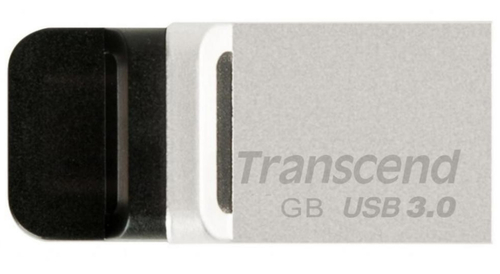 Bild von Transcend JetFlash 880 OTG 32GB USB-Stick USB Type-A / Micro-USB 3.2 Gen 1 (3.1 Gen 1) Schwarz, Silber