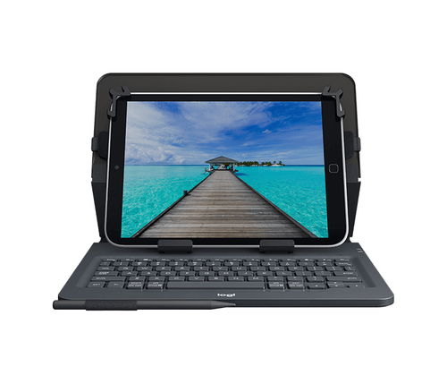 Bild von Logitech Universal Folio with integrated keyboard for 9-10 inch tablets QWERTZ Schweiz Bluetooth Schwarz