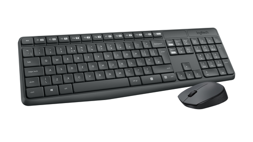 Bild von Logitech MK235 Tastatur Maus enthalten Haus USB QWERTY US International Grau