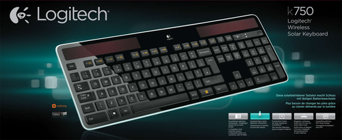 Bild von Logitech Wireless Solar Keyboard K750 Tastatur Universal RF Wireless QWERTZ Deutsch Schwarz