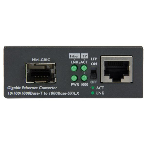 Bild von StarTech.com Gigabit Ethernet Glasfaser Medienkonverter mit offenem SFP Steckplatz