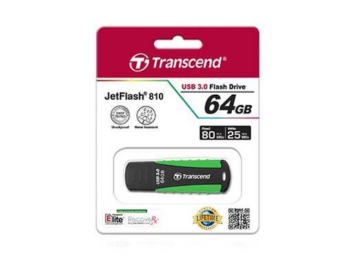 Bild von Transcend JetFlash 810 64GB USB 3.0 USB-Stick USB Typ-A 3.2 Gen 1 (3.1 Gen 1) Schwarz, Grün