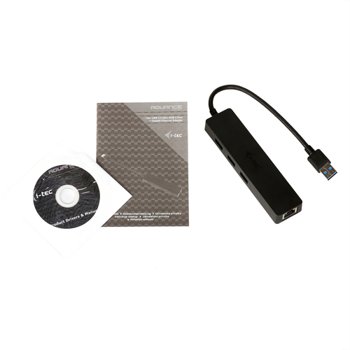 Bild von i-tec Advance USB 3.0 Slim HUB 3 Port + Gigabit Ethernet Adapter