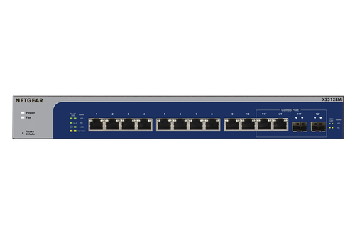 Bild von NETGEAR XS512EM Managed L2 10G Ethernet (100/1000/10000) 1U Blau, Grau