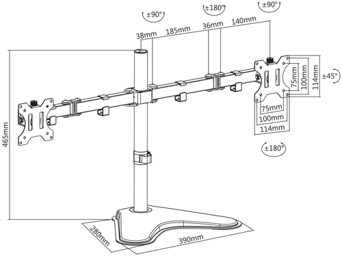 Bild von V7 Dual-Desktop-Monitorständer