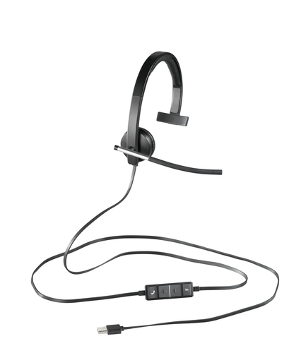 Bild von Logitech H650e Kopfhörer Kabelgebunden Kopfband Büro/Callcenter USB Typ-A Schwarz, Silber