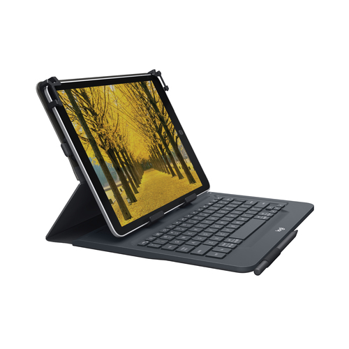 Bild von Logitech Universal Folio with integrated keyboard for 9-10 inch tablets QWERTY UK Englisch Bluetooth Schwarz