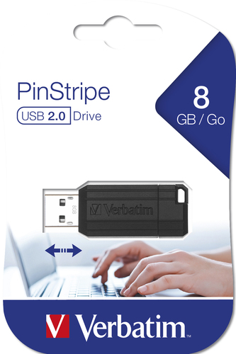 Bild von Verbatim PinStripe - USB-Stick 8 GB - Schwarz