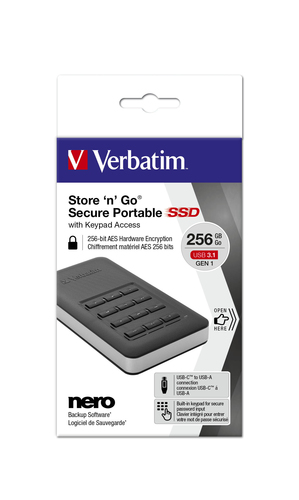 Bild von Verbatim Tragbares Store 'n' Go-SSD mit Tastenfeldzugriff 256 GB
