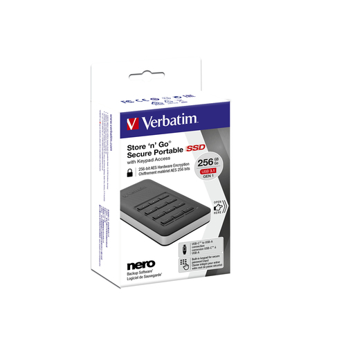 Bild von Verbatim Tragbares Store 'n' Go-SSD mit Tastenfeldzugriff 256 GB