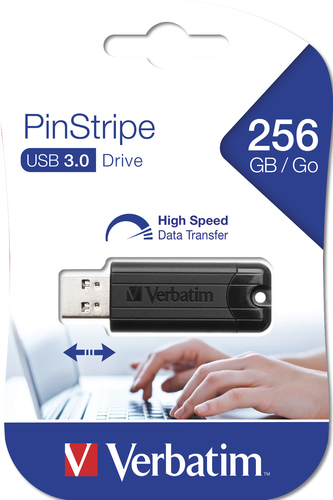 Bild von Verbatim PinStripe 3.0 - USB 3.0-Stick 256GB  - Schwarz