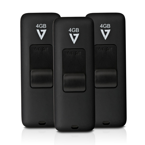 Bild von V7 VF24GAR-3PK-3E USB-Stick 4 GB USB Typ-A 2.0 Schwarz