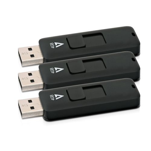 Bild von V7 VF24GAR-3PK-3E USB-Stick 4 GB USB Typ-A 2.0 Schwarz