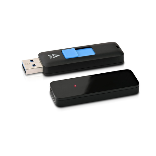 Bild von V7 VF38GAR-3E USB-Stick 8 GB USB Typ-A 3.2 Gen 1 (3.1 Gen 1) Schwarz, Blau