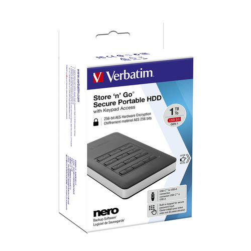Bild von Verbatim Store n Go Secure Portable Festplatte 2 TB mit Code-Zugang
