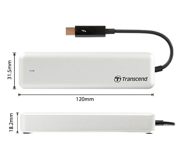 Bild von Transcend JetDrive 855 Thunderbolt-Technologie 960 GB Silber