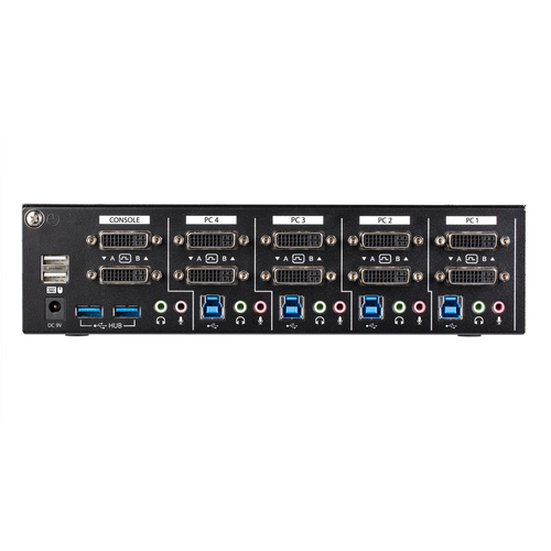 Bild von StarTech.com 4 Port Dual Monitor DVI KVM Switch mit USB 3.0 Hub - Dual Link DVI Umschalter
