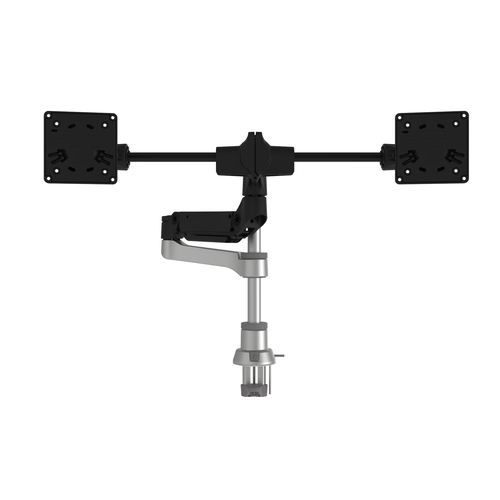 Bild von R-Go Tools R-Go Caparo 4 D2 nachhaltiger Smartbar Doppel Monitor Arm, Tischhalterung, Gasdruckfeder, Traversenhalterung, 2-8 kg Tragkraft, schwarz/silber, geringer CO2 Fußabdruck