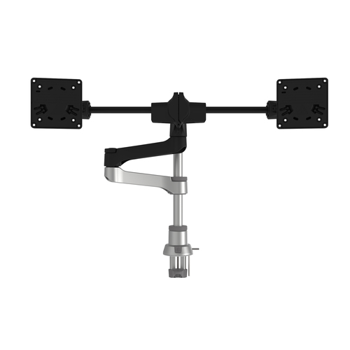 Bild von R-Go Tools R-Go Zepher C2 nachhaltiger Smartbar Doppel Monitor Arm, Tischhalterung, Justierbar, nachhaltiger Dual Traverse Monitor Arm, 8 kg Tragkraft, schwarz/silber, geringer CO2 Fußabdruck