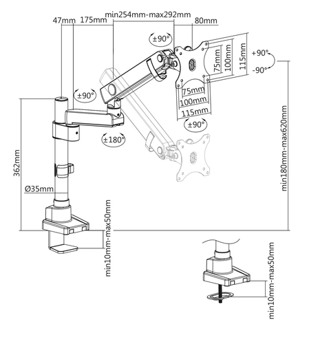 Bild von V7 Professional Monitorhalterung mit Touch-Anpassung