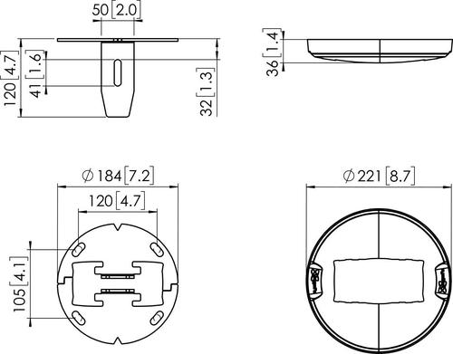 Bild von Vogel's PFA 9132, Schelle, Schwarz, Decke/Boden, 120 mm, 22,1 cm, 1 Stück(e)