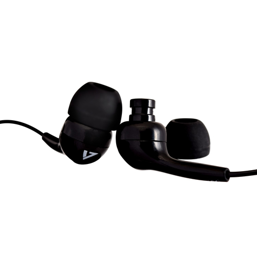 Bild von V7 Stereo In-Ear Kopfhörer, ultra-leicht, In-Ear Design, geräuschunterdrückend, 3,5 mm, schwarz