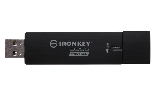 Bild von Kingston Technology IronKey D300 USB-Stick 4 GB USB Typ-A 3.2 Gen 1 (3.1 Gen 1) Schwarz