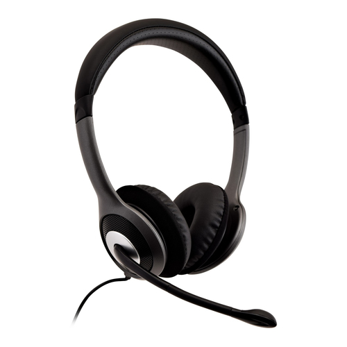 Bild von V7 HU521-2EP Kopfhörer & Headset Kabelgebunden Kopfband Büro/Callcenter Schwarz, Silber
