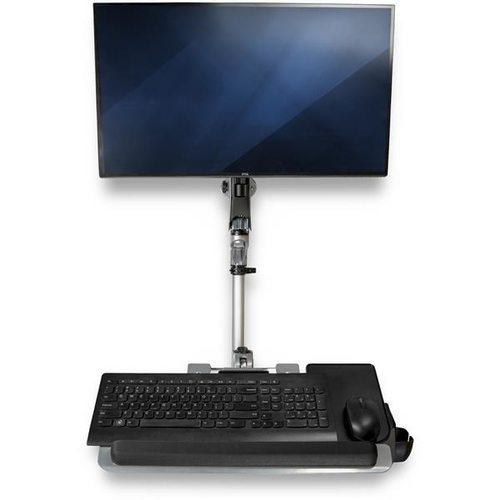 Bild von StarTech.com Computerarbeitsplatz zur Wandmontage - Gelenk-Stehpult mit ergonomischem, höhenverstellbarem Monitorarm und gepolstertem Tastaturfach - 34 &quot;VESA-Display - Verstellbarer Wand-Sitzständer