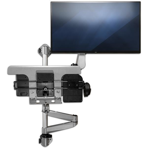 Bild von StarTech.com Computerarbeitsplatz zur Wandmontage - Gelenk-Stehpult mit ergonomischem, höhenverstellbarem Monitorarm und gepolstertem Tastaturfach - 34 &quot;VESA-Display - Verstellbarer Wand-Sitzständer