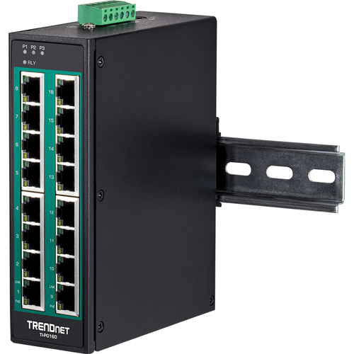 Bild von Trendnet TI-PG160 Netzwerk-Switch Unmanaged Gigabit Ethernet (10/100/1000) Power over Ethernet (PoE) Schwarz