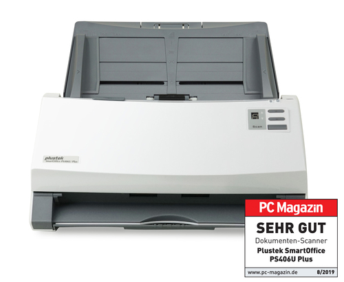 Bild von Plustek SmartOffice PS406U Plus ADF-Scanner 600 x 600 DPI A4 Grau, Weiß